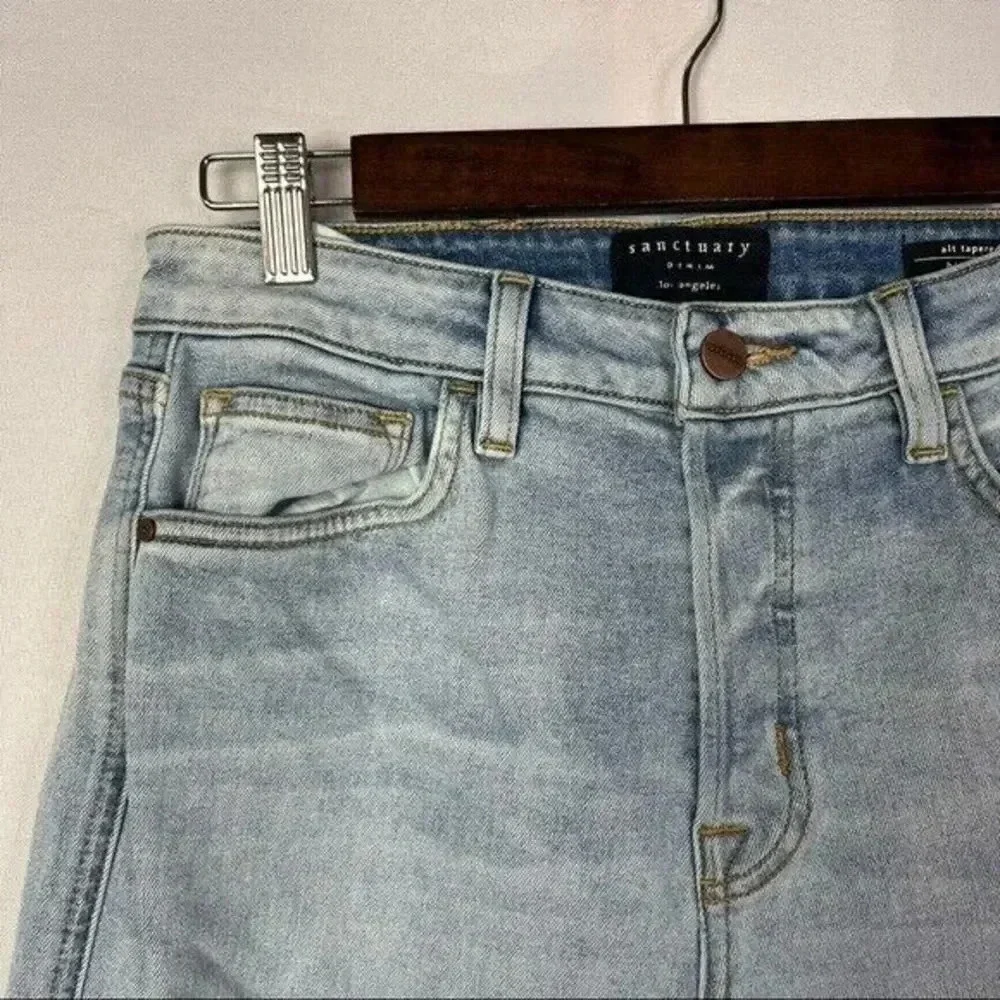 Sanctuary Light Wash Alt Tapered High Rise Straight Leg Jeans 28